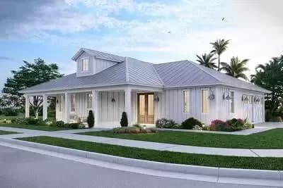 Southern Home Plan with Wrap-Around Porch and Loft