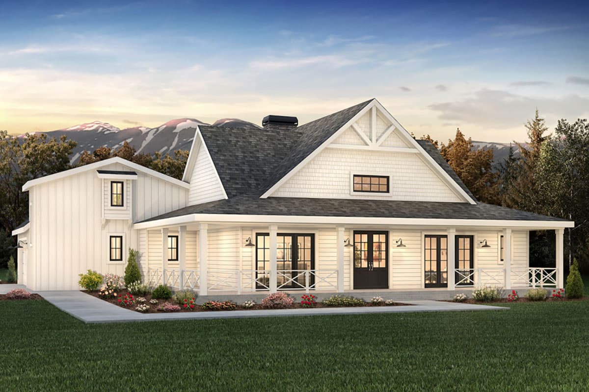 Plan 365002PED: New American House Plan with Optional Guest Suite Over Garage - Image #4 - Country, Modern Farmhouse, New American, Southern
