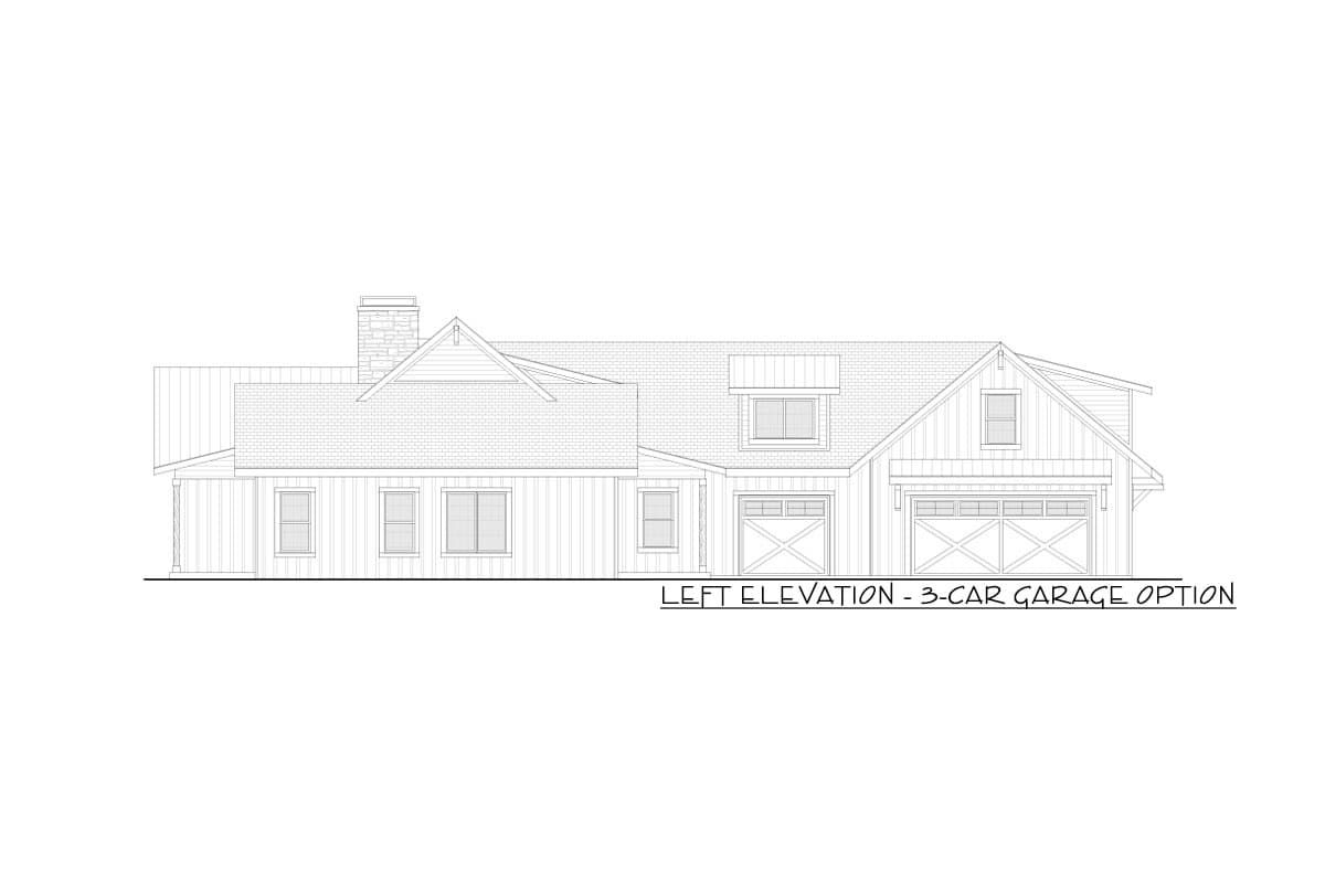 Plan 365003PED: Modern Farmhouse with 4-Car Courtyard-Entry Garage - Image #17 - Country, Craftsman, Modern Farmhouse, New American