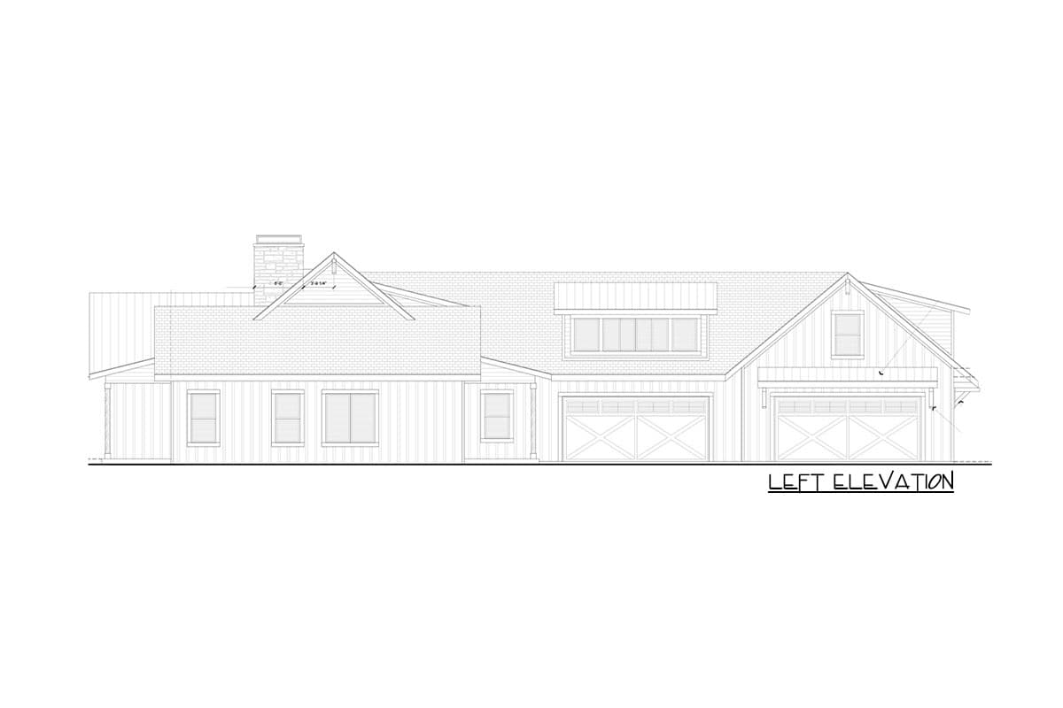 Plan 365003PED: Modern Farmhouse with 4-Car Courtyard-Entry Garage - Image #14 - Country, Craftsman, Modern Farmhouse, New American