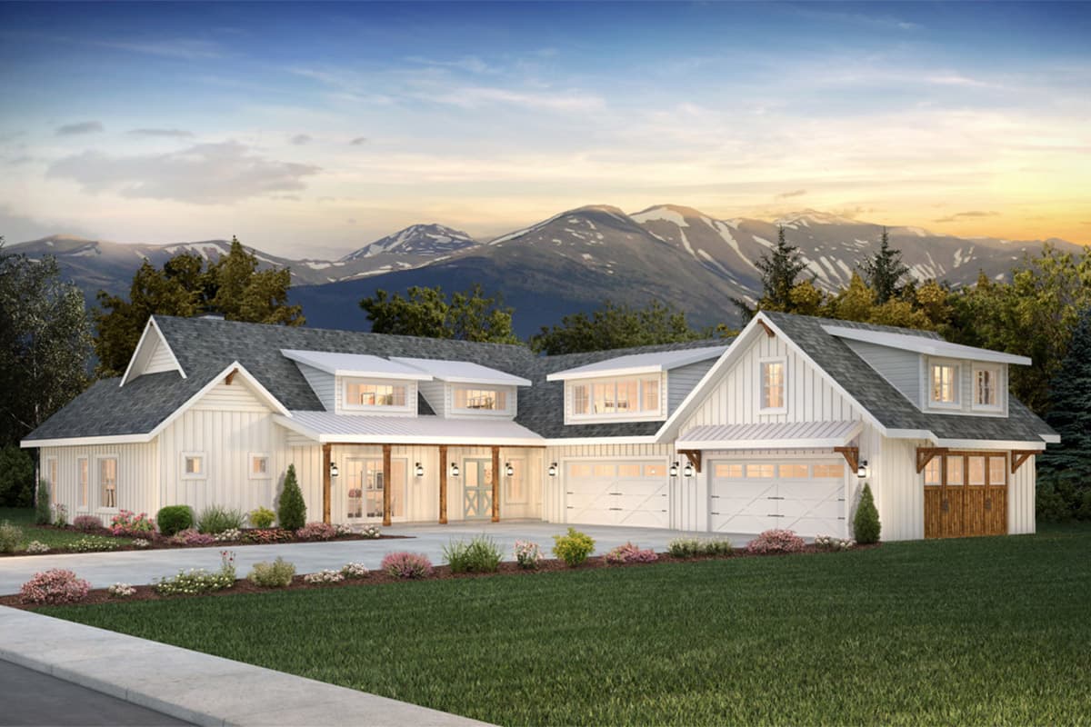 Plan 365003PED: Modern Farmhouse with 4-Car Courtyard-Entry Garage - Image #12 - Country, Craftsman, Modern Farmhouse, New American