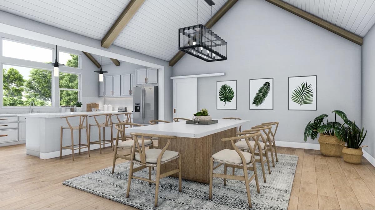 Plan 365003PED: Modern Farmhouse with 4-Car Courtyard-Entry Garage - Image #5 - Country, Craftsman, Modern Farmhouse, New American