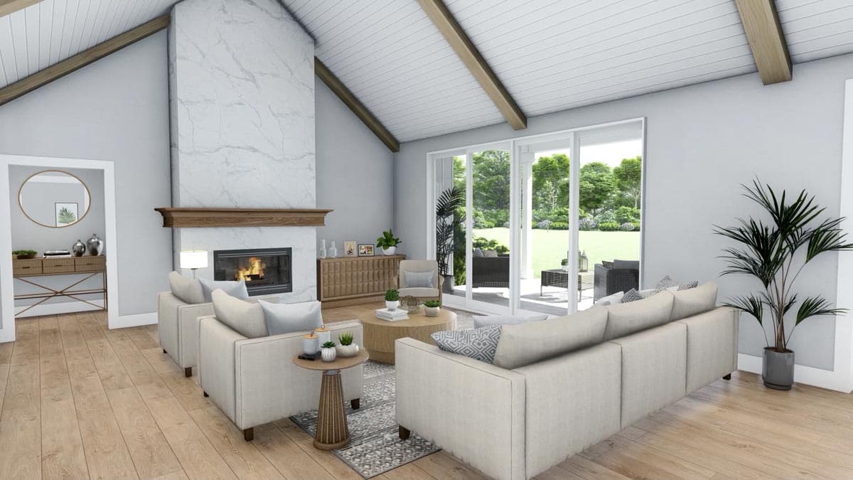 Plan 365003PED: Modern Farmhouse with 4-Car Courtyard-Entry Garage - Image #8 - Country, Craftsman, Modern Farmhouse, New American
