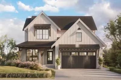 Two-Story Modern Farmhouse Plan with Den - 2231 Sq Ft