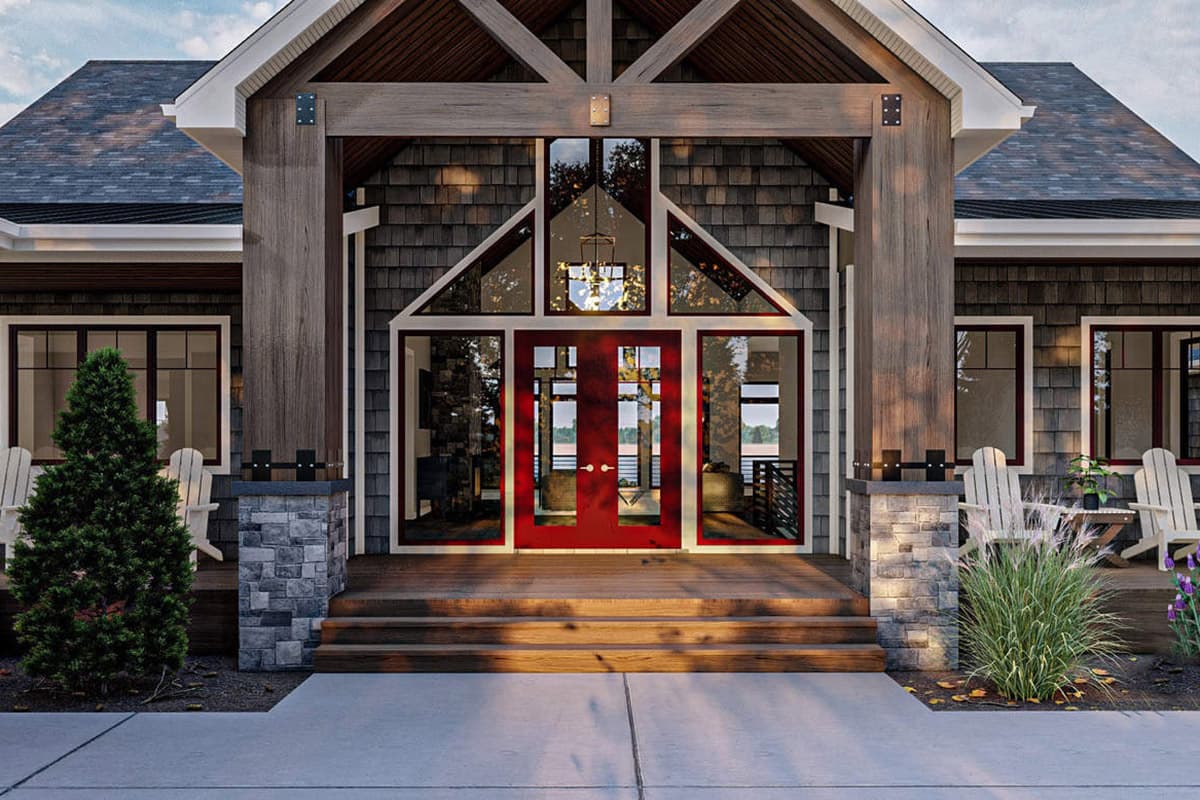 Plan 62910DJ: Lake House with Massive Wraparound Covered Deck - Image #11 - Country, Mountain, Ranch, Rustic, Shingle, Vacation