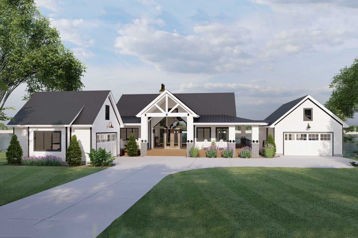 Plan 62910DJ: Lake House with Massive Wraparound Covered Deck - Image #6 - Country, Mountain, Ranch, Rustic, Shingle, Vacation