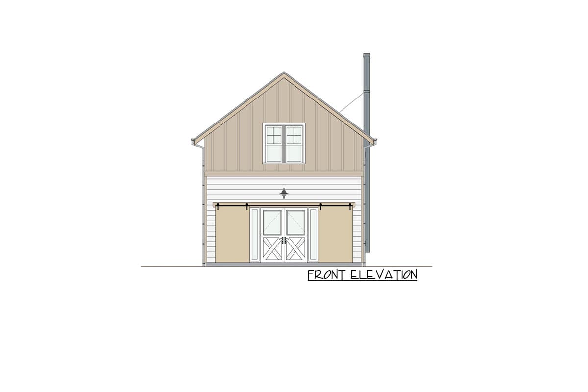 Plan 871005NST: Two-Story 2-Bed Barndominium House Plan - Image #4 - Barndominium, Cottage, Country, Vacation
