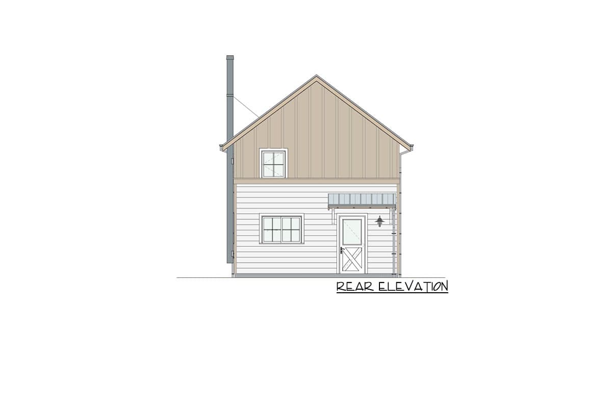 Plan 871005NST: Two-Story 2-Bed Barndominium House Plan - Image #6 - Barndominium, Cottage, Country, Vacation