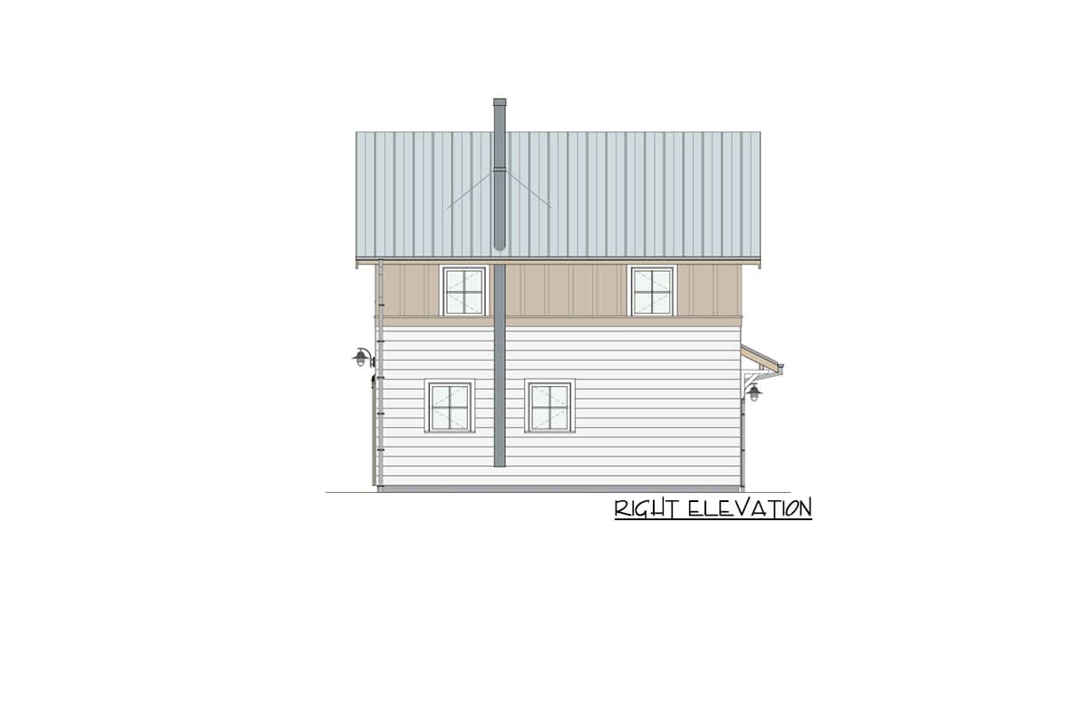 Plan 871005NST: Two-Story 2-Bed Barndominium House Plan - Image #7 - Barndominium, Cottage, Country, Vacation