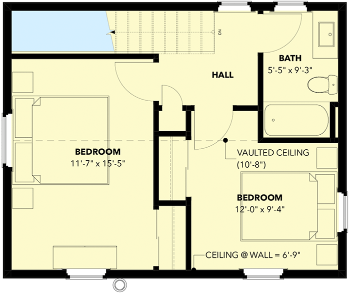 Plan 871005NST: Two-Story 2-Bed Barndominium House Plan - Floor Plan - 2nd Floor - Barndominium, Cottage, Country, Vacation