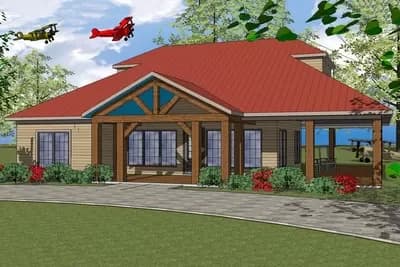 3-Bed Ranch Home Plan with Large Wrap-Around Porch