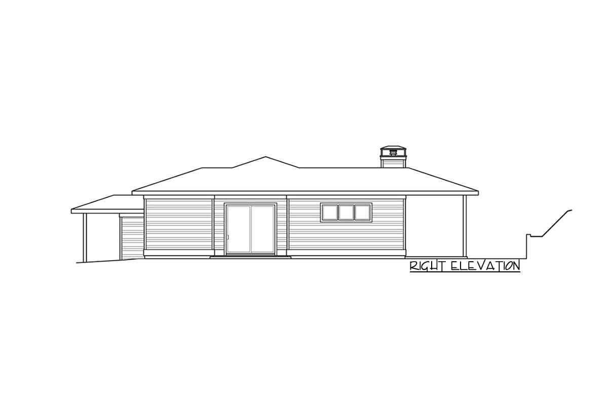 Plan 720013DA: Split-Level Prairie Home Plan with Lower Level Garage - Image #4 - Contemporary, Northwest, Prairie
