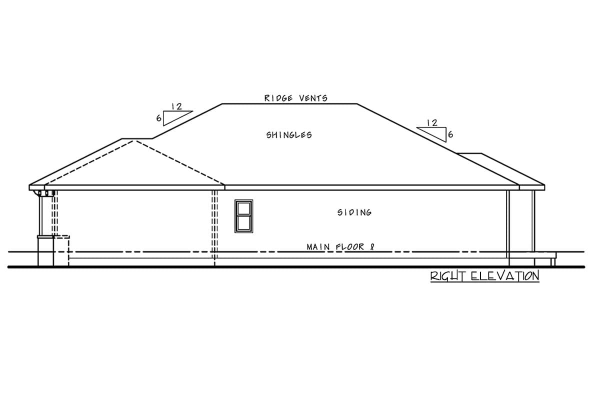 Plan 42648DB: Hipped Roof 2- or 3-Bed House Plan - Image #4 - Prairie, Ranch