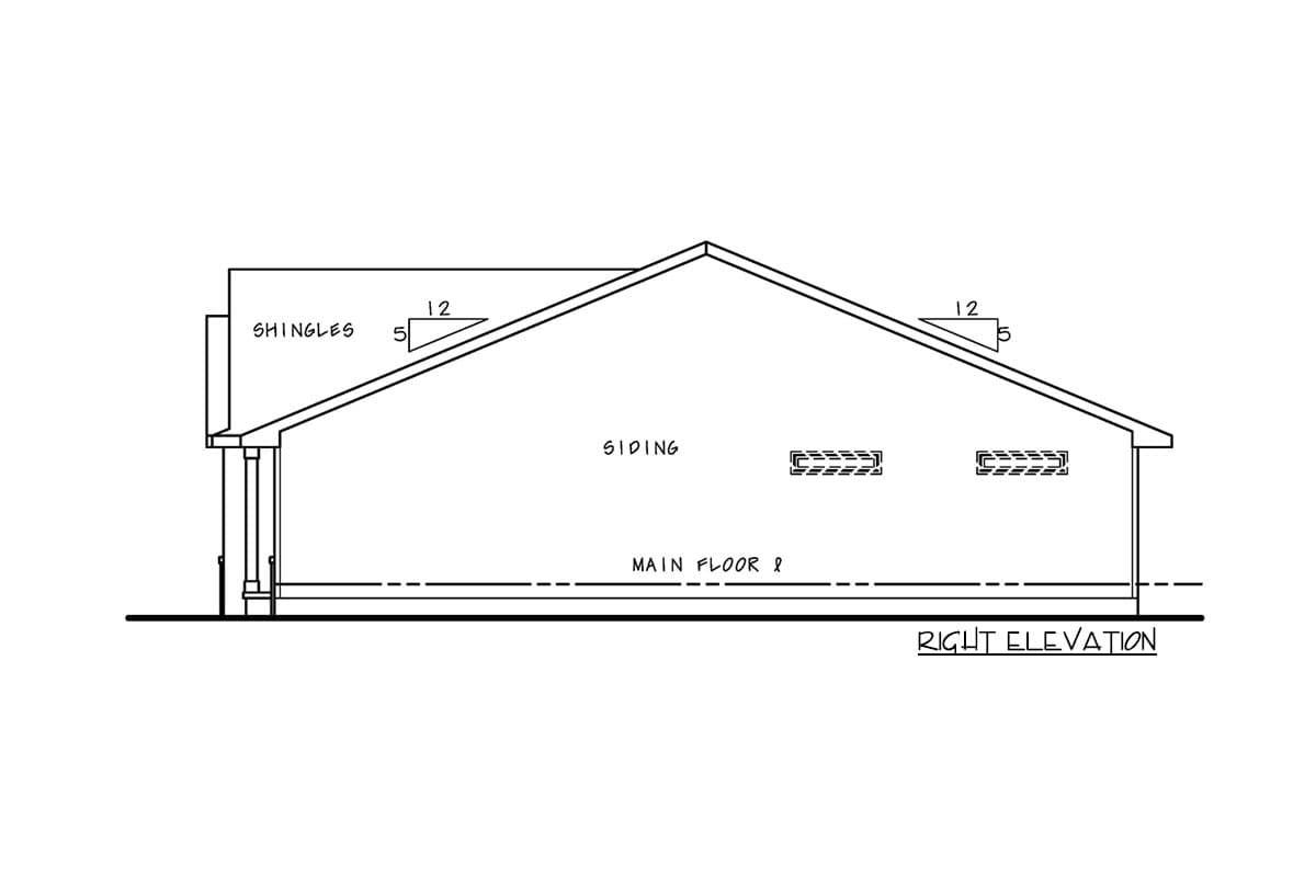 Plan 42650DB: 2-Bed House Plan with Pocket Office - 1390  Sq Ft - Image #4 - Craftsman, Traditional