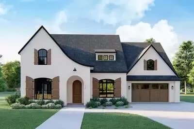 Exclusive Tudor Home Plan with Second-Level Game or Media Room - 4190 Sq Ft
