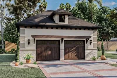 2-Car Mediterranean-style Garage Plan