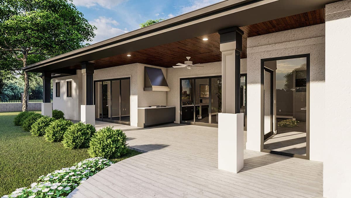 Plan 62913DJ: 3-Bed Mediterranean-style House Plan with Home Office - Image #4 - European, Mediterranean, Ranch, Southern, Transitional