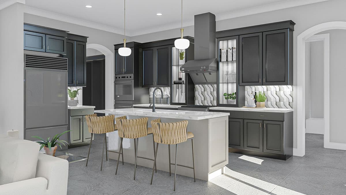 Plan 62913DJ: 3-Bed Mediterranean-style House Plan with Home Office - Image #6 - European, Mediterranean, Ranch, Southern, Transitional