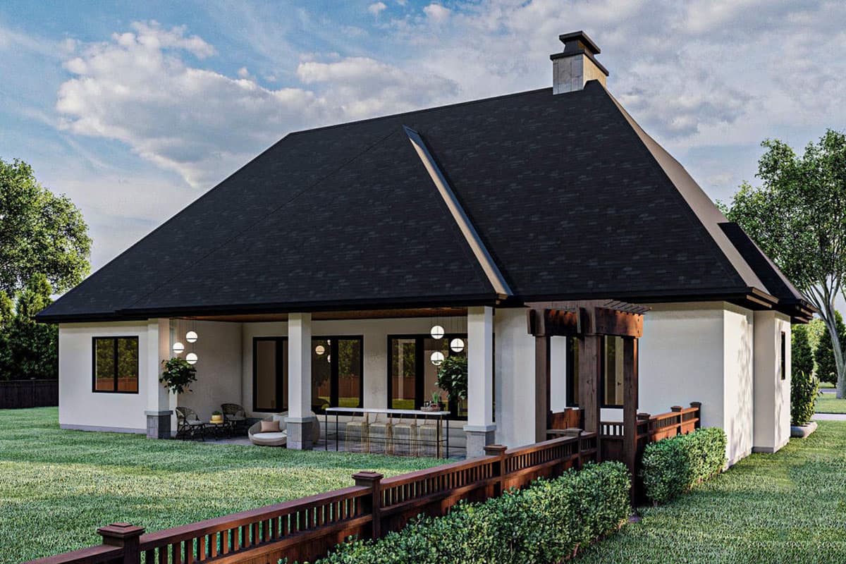 Plan 62914DJ: 3-Bed Modern Cottage House Plan with Large Rear Covered Patio - 1958 Sq Ft - Image #5 - Cottage, European, Traditional, Transitional