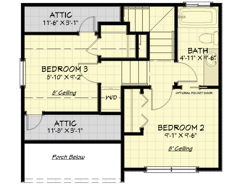 Plan 430810SNG: Exclusive 2-Story, 3-Bed House Plan with Laundry On Both Floors - Floor Plan - 2nd Floor - Cottage, Country, Modern Farmhouse, Vacation
