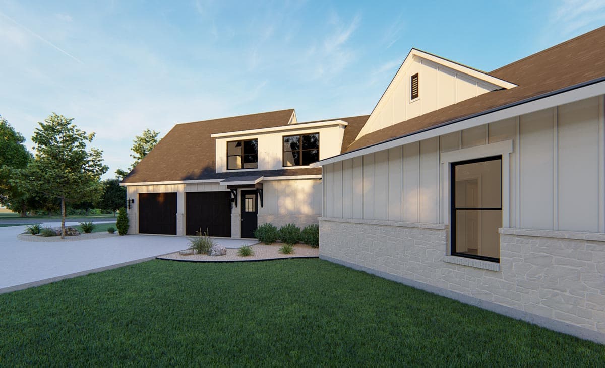 Plan 915047CHP: Exclusive 4-Bed Home Plan with Bonus 5th Bedroom Above Angled Garage - 3576 Sq Ft - Image #7 - Country, Hill Country, New American, Transitional