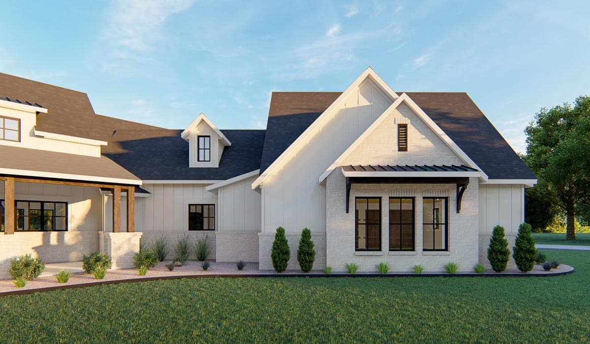 Plan 915047CHP: Exclusive 4-Bed Home Plan with Bonus 5th Bedroom Above Angled Garage - 3576 Sq Ft - Image #8 - Country, Hill Country, New American, Transitional