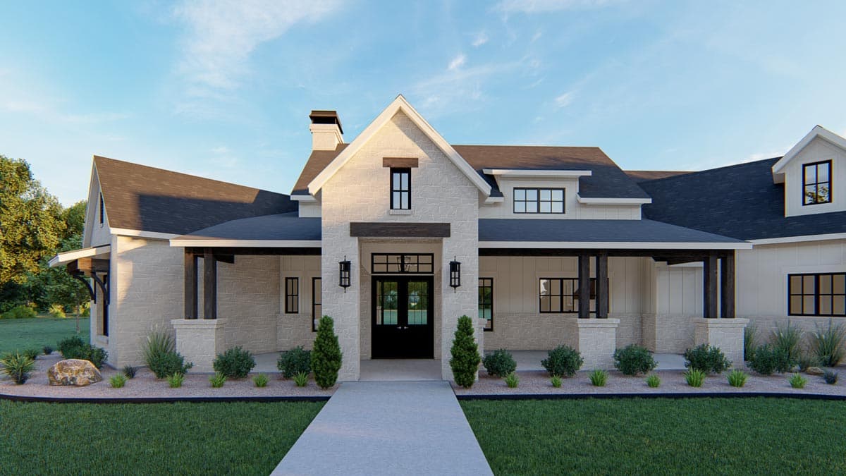 Plan 915047CHP: Exclusive 4-Bed Home Plan with Bonus 5th Bedroom Above Angled Garage - 3576 Sq Ft - Image #9 - Country, Hill Country, New American, Transitional