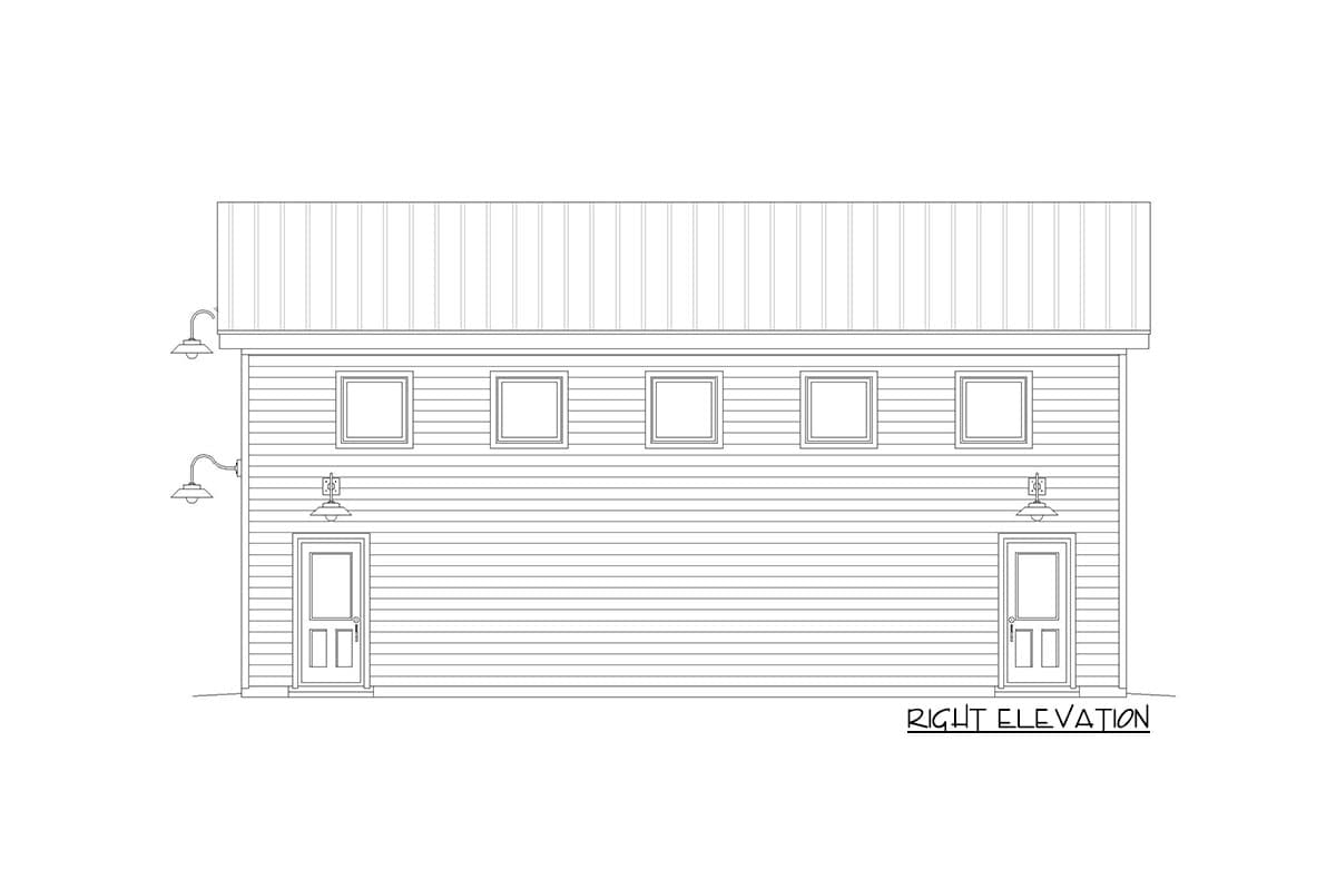 Plan 68670VR: RV Garage Plan Loft Accessible by External Stairs - Image #5