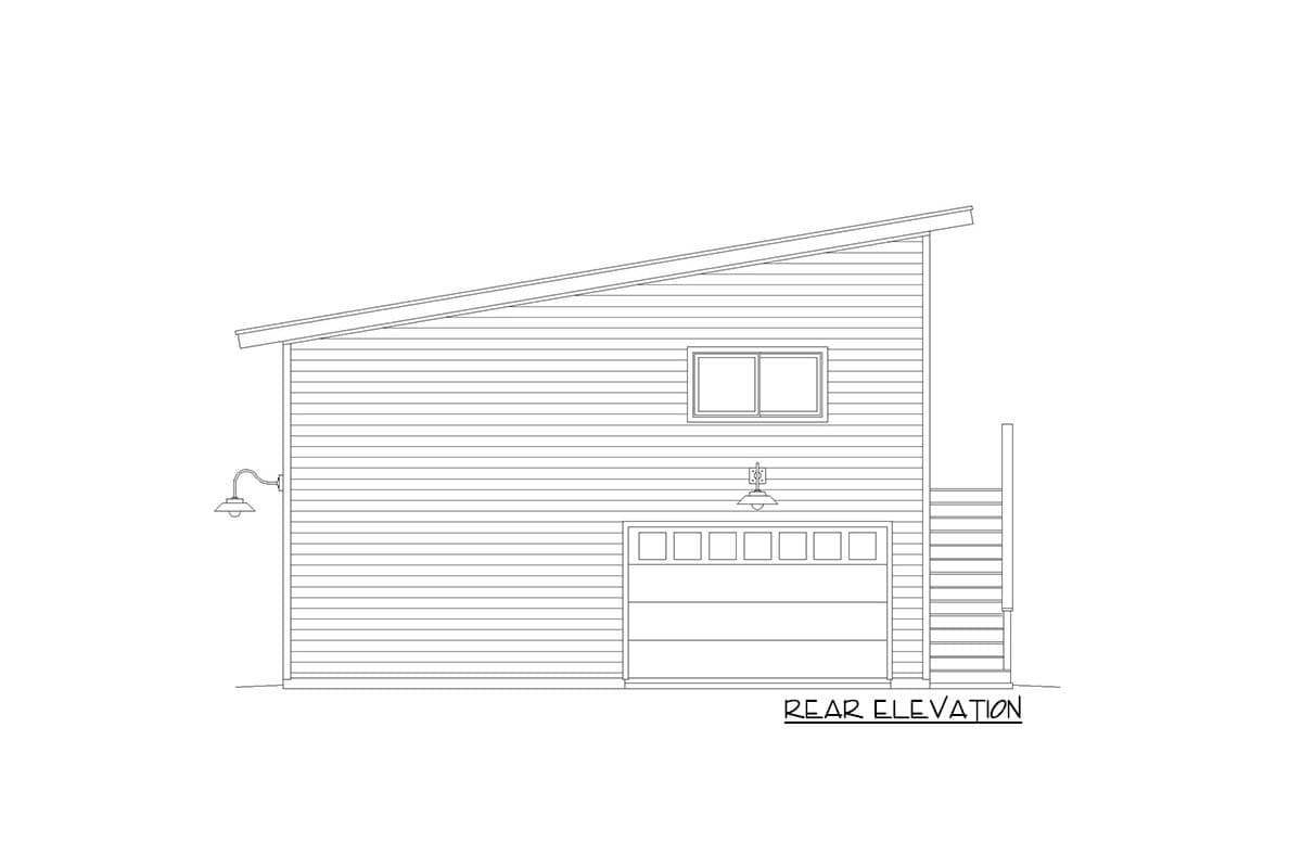 Plan 68670VR: RV Garage Plan Loft Accessible by External Stairs - Image #4