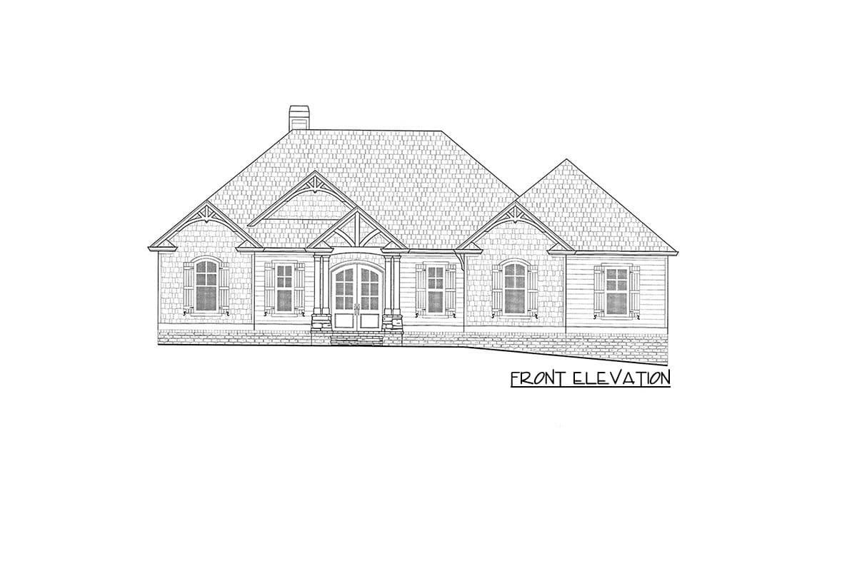 Plan 24412TW: 3-Bed Craftsman House Plan with Exercise Room - 3002 Sq Ft - Image #4 - Country, Craftsman, Mountain, New American, Ranch, Rustic