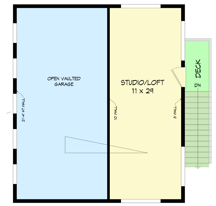 Plan 68672VR: 30'-deep RV Garage Plan with Upstairs Loft - Floor Plan - 2nd Floor - Contemporary, Modern