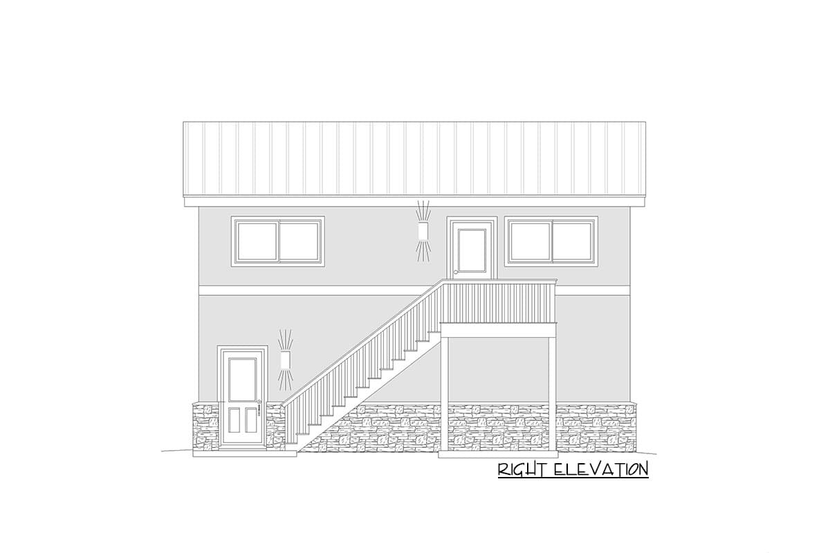 Plan 68672VR: 30'-deep RV Garage Plan with Upstairs Loft - Image #5 - Contemporary, Modern