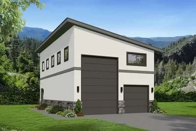 30'-deep RV Garage Plan with Upstairs Loft