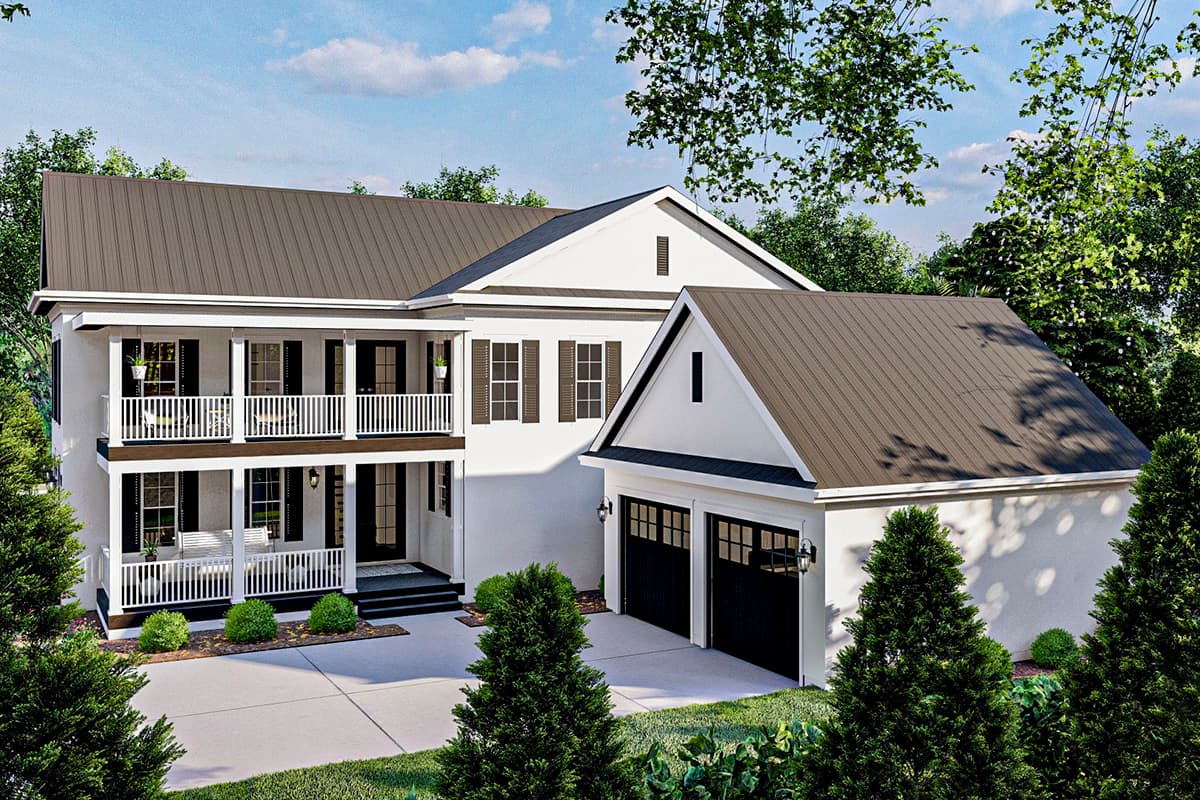 Plan 62921DJ: 2-Story Southern Home Plan with Stacked Porches and a 2-Car Garage - Image #10 - Country, New Orleans, Southern, Southern Traditional, Traditional