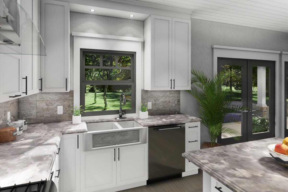 Plan 16920WG: 3-Bed New American Cottage House Plan with Carport and Bonus - 1302 Sq Ft - Image #8 - Cottage, Country, Farmhouse, Modern Farmhouse, New American