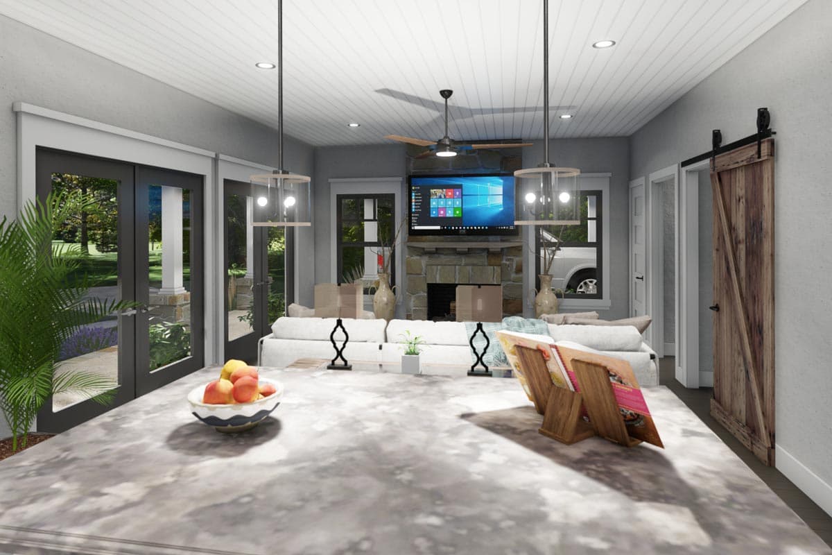 Plan 16920WG: 3-Bed New American Cottage House Plan with Carport and Bonus - 1302 Sq Ft - Image #9 - Cottage, Country, Farmhouse, Modern Farmhouse, New American