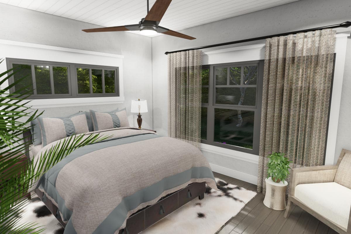 Plan 16920WG: 3-Bed New American Cottage House Plan with Carport and Bonus - 1302 Sq Ft - Image #10 - Cottage, Country, Farmhouse, Modern Farmhouse, New American