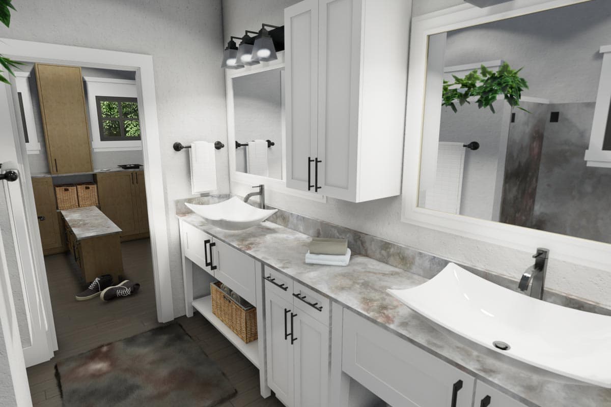 Plan 16920WG: 3-Bed New American Cottage House Plan with Carport and Bonus - 1302 Sq Ft - Image #11 - Cottage, Country, Farmhouse, Modern Farmhouse, New American