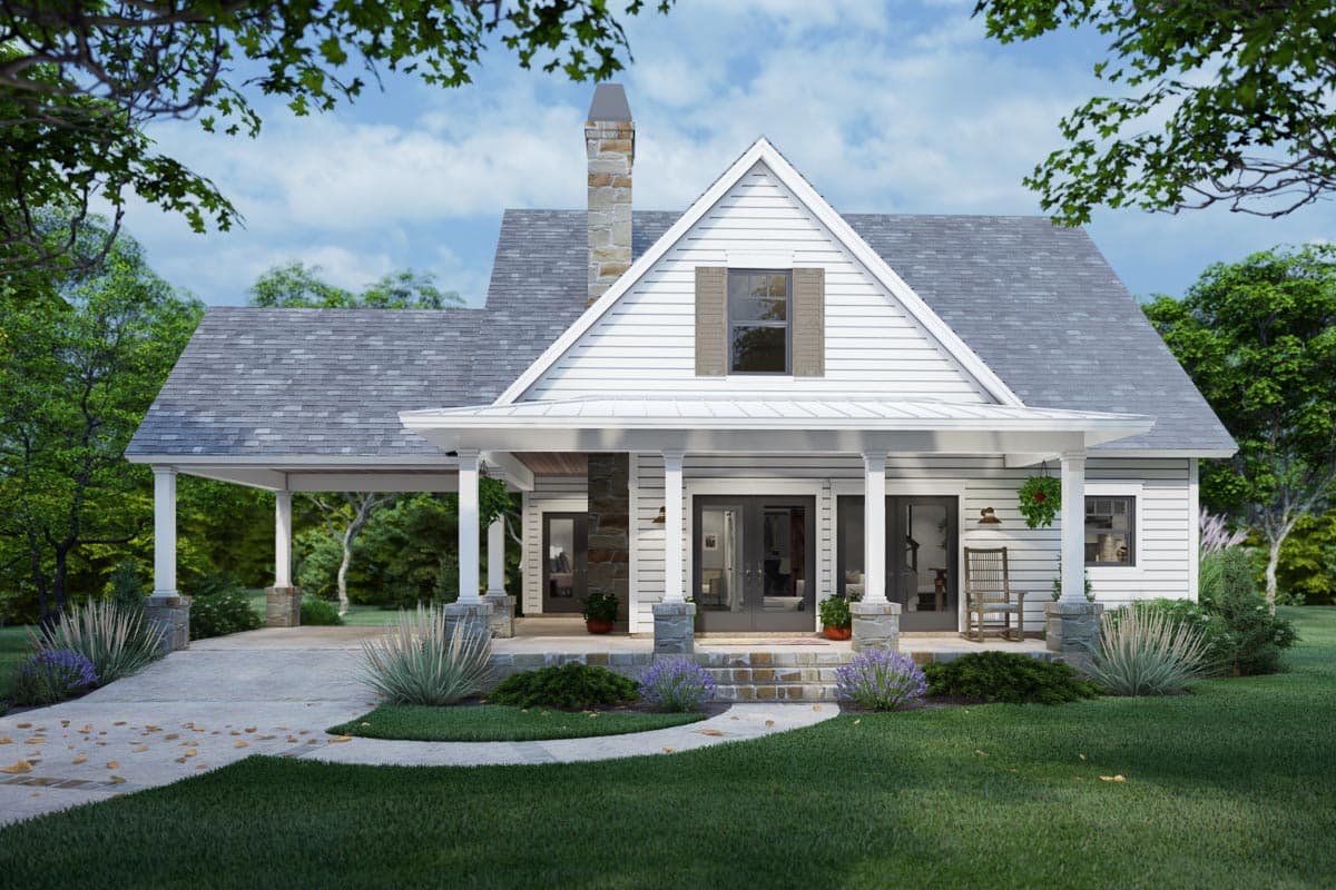 Plan 16920WG: 3-Bed New American Cottage House Plan with Carport and Bonus - 1302 Sq Ft - Image #15 - Cottage, Country, Farmhouse, Modern Farmhouse, New American