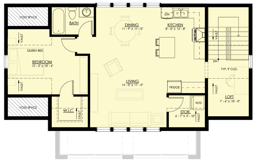 Plan 270032AF: Detached Garage Plan with Second Level Storage or Flex Apartment - Floor Plan - Apartment Level - Country, New American