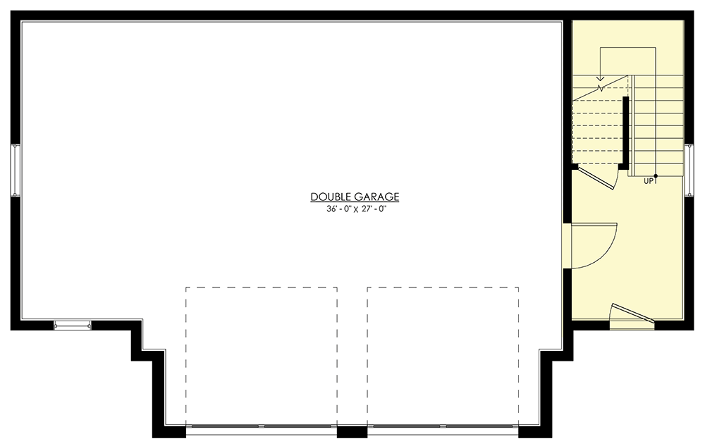 Plan 270032AF: Detached Garage Plan with Second Level Storage or Flex Apartment - Floor Plan - Main Level - Country, New American