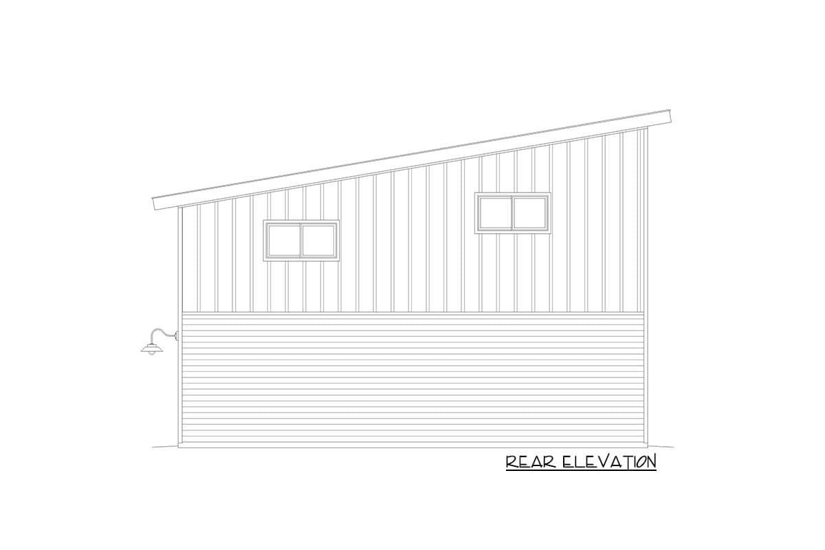 Plan 68675VR: RV Garage with Huge 14' by 14' Garage Door - Image #4 - Contemporary, Modern