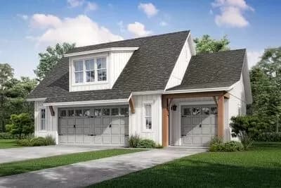 Detached 1046 Sq Ft Garage with Dedicated Ground-Level Storage Plus 512 Sq Ft Bonus Above