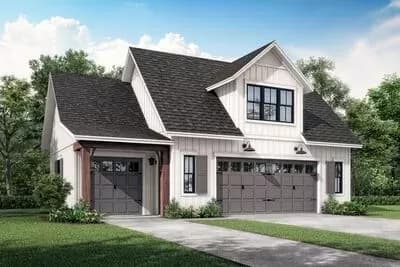 One Bedroom Guest House Plan with Dedicated Storage Bay