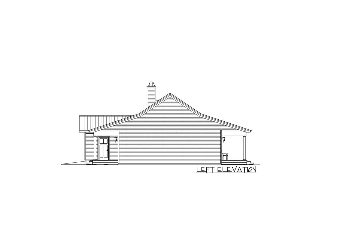 Plan 28940JJ: Simple One-Story 3-Bedroom House Plan with Attached 2-Car Garage - 1663 Sq Ft - Image #9 - Cabin, Country, Farmhouse, Ranch, Southern, Traditional