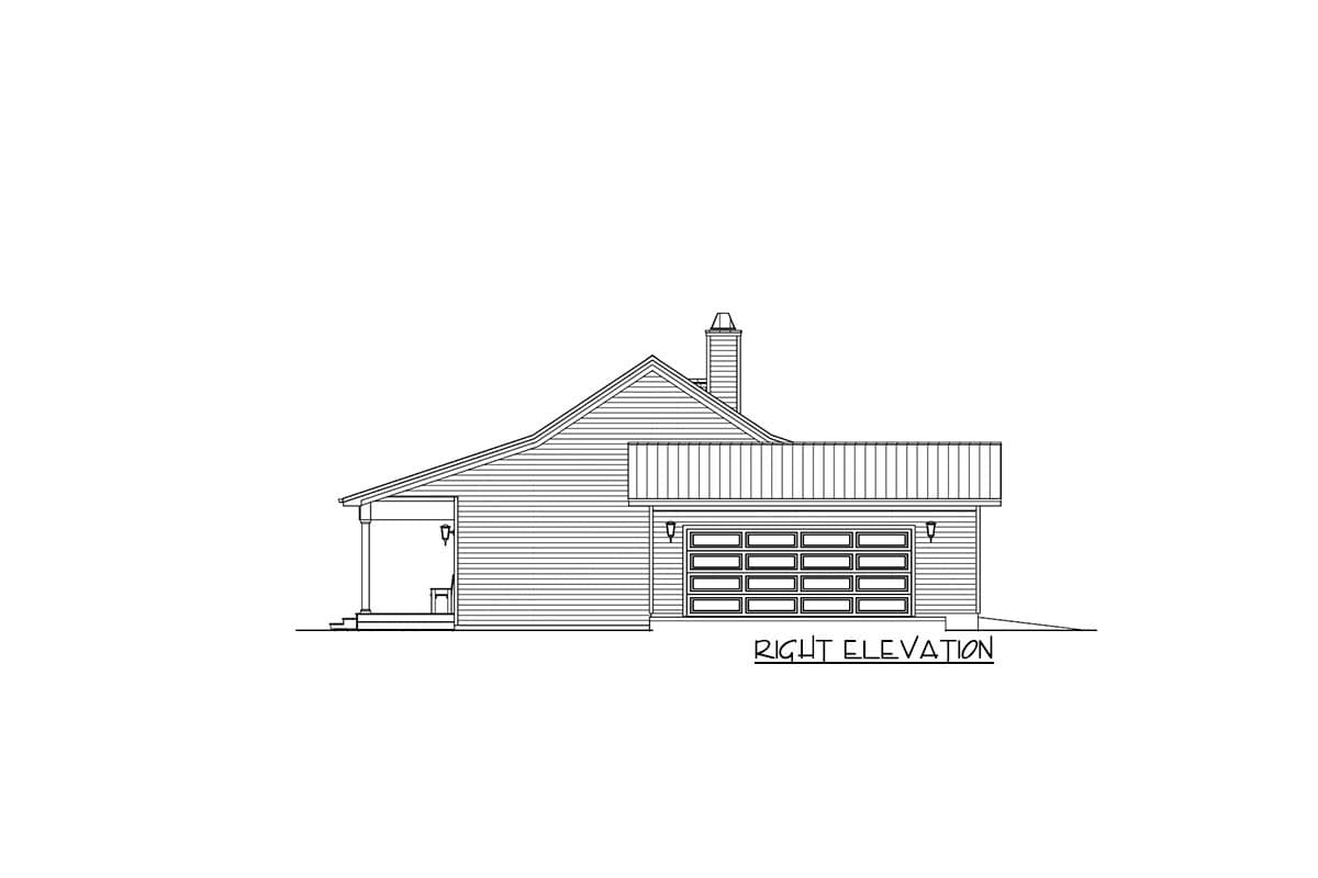Plan 28940JJ: Simple One-Story 3-Bedroom House Plan with Attached 2-Car Garage - 1663 Sq Ft - Image #11 - Cabin, Country, Farmhouse, Ranch, Southern, Traditional