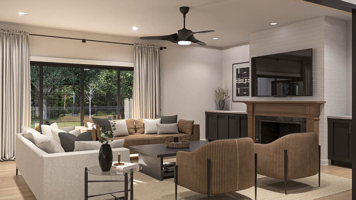 Plan 62922DJ: Modern Farmhouse with Upstairs Office with Built-in Desk - Image #9 - Contemporary, Modern Farmhouse, New American