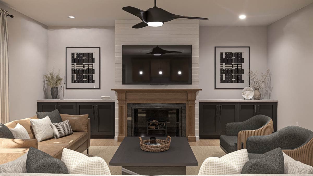 Plan 62922DJ: Modern Farmhouse with Upstairs Office with Built-in Desk - Image #11 - Contemporary, Modern Farmhouse, New American
