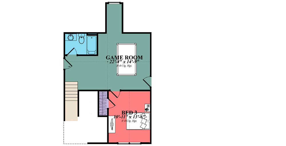 Plan 86349HH: 3-Bed Country House Plan with Wrap-Around Porch and Home Office - Floor Plan - 2nd Floor - Country, Farmhouse, New American, Traditional