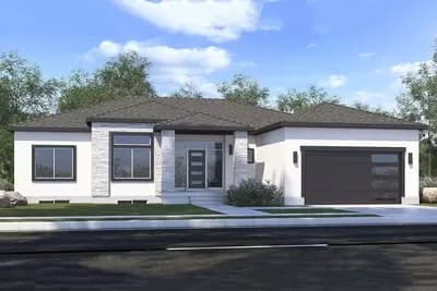 Contemporary Ranch House Plan with Split Bedrooms - 2000 Sq Ft